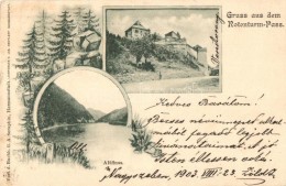 T3 Vöröstoronyi-szoros, Roternturm-Pass; Vár / Altfluss / Castle, Floral (kis Szakadás /... - Unclassified