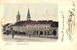 T2/T3 1899 Szászváros, Broos, Orastie; Utcakép,  F. Eisenmenger üzlete / Shop, Street... - Non Classés