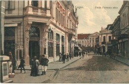 * T1/T2 Lugos, Lugoj; Deák Ferenc Utca, Corso Kávéház / Street, Cafe - Unclassified