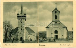 T2/T3 Kraszna, Crasna; Református és Római Katolikus Templom / Churches  (EK) - Non Classés