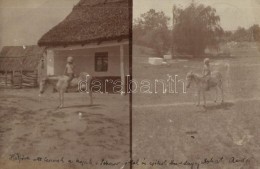 T2/T3 1905 TÅ‘serdÅ‘ (Tiszaalpár); SzÅ‘llÅ‘s-Berek Villa, Szamáron ülÅ‘ Kisfiú, Photo... - Non Classés