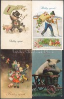 * 5 Db RÉGI Motívumos Képeslap; üdvözlÅ‘, Malac / 5 Pre-1945 Motive Postcards; Pigs,... - Non Classés