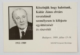 1989 Köszönetnyilvánítás Kádár János Elvtárs... - Ohne Zuordnung