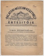 1942 A Balatoni Múzeum Keszthely ÉrtesítÅ‘je 1942/1. Szám - Unclassified