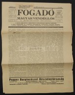 1940 A Fogadó, Magyar VendéglÅ‘s, Korcsmáros Rovattal XXXVII. évfolyam 6. Szám - Unclassified