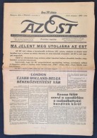 1939 Az Est CímÅ± Politikai Napilap XXX. évfolyamának 262. Száma,... - Non Classés