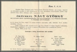 1938 ókécskei Nagy György (1857-1938) Református FÅ‘gondnok, újpesti Városi... - Unclassified
