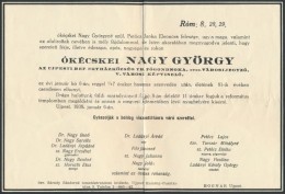 1938 ókécskei Nagy György (1857-1938) Református FÅ‘gondnok, újpesti Városi... - Ohne Zuordnung