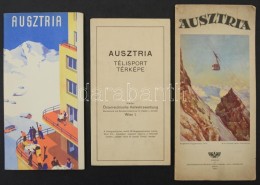 Cca 1930-1934 Ausztriai Utazási Prospektusok + Ausztria Télisport Térképe, 3 Db - Unclassified