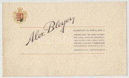 Cca 1920-1930 Alex Bleyer FehérnemÅ±üzletének Reklámkártyája,... - Ohne Zuordnung