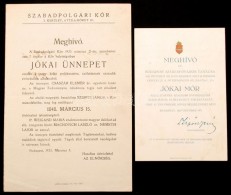 1925 Meghívó Budapest SzékesfÅ‘város Jókai ünnepélyére,... - Ohne Zuordnung