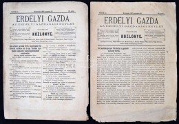 1875 Az 'Erdélyi Gazda' C. Folyóirat 8 Egymást KövetÅ‘ Száma 1875 Augusztusa... - Sin Clasificación