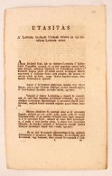 1802 Utasítás A' Lotteria Bé-szedÅ‘ Uraknak Részére Az újj... - Sin Clasificación