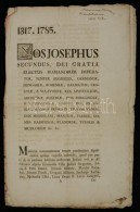 1785 II. József Bányászattal Kapcsolatos Rendelete 14p. / 1785 Joseph II. Order Regarding... - Ohne Zuordnung