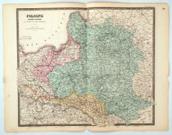 1850 Lengyelország NagyméretÅ± Térképe E. Andriveau-Goujon. Acélmetszet. /
1860... - Andere & Zonder Classificatie