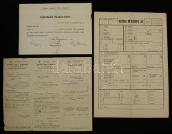 Cca 1945 3 Db Katonai Okmány: Toborzási Igazolvány, Katonai Anyakönyvi Lap,... - Andere & Zonder Classificatie