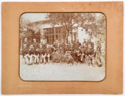 Cca 1910 Katonatisztek Egy Villa Kertjében, NagyméretÅ± Tablókép / Hungarian Soldiers... - Sonstige & Ohne Zuordnung