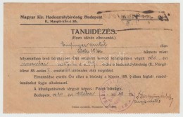 1920 A Magyar Királyi Hadosztálybíróság Tanúidézése... - Sonstige & Ohne Zuordnung