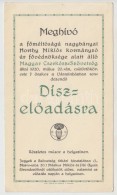 1920 Meghívó A Horthy Miklós FÅ‘védnöksége Alatt álló Magyar... - Padvinderij