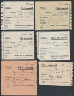 1920-1950 Miskolci Imaszék Bérlet Igazolások, összesen 7 Db - Autres & Non Classés