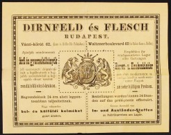 1888 Bp., V. Dirnfeld és Flesch Férfi és Gyermeköltöny Raktár Reklámos... - Reclame