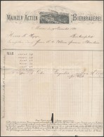 1884 Mainz SörfÅ‘zde Dekoratív Számla - Advertising