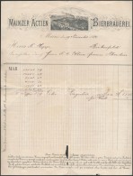 1884 Mainz SörfÅ‘zde Dekoratív Számla - Werbung