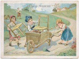 Cca 1910 Au Bon Marché, Francia Litho Reklám Kártya Kétoldalas Grafikával,... - Publicités
