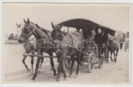 Cca 1920-1930 Parasztszekér Lovakkal, Fotólap, 8,5x13 Cm - Andere & Zonder Classificatie