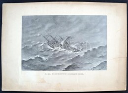 1886 S. M. Corvette Donau Hajó NagyméretÅ± Fénnyomat / Ship Large Light-print 46x33 Cm - Altri & Non Classificati
