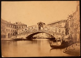 Cca 1870 Velence, Fotó Kasírozva, 24x34 Cm / Cca 1870 Venice, Vintage Photo, 24x34 Cm - Altri & Non Classificati
