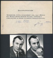 Cca 1965 Nagy Attila (1933-1992) Színész 2 Db Portré Fotója és A... - Sonstige & Ohne Zuordnung