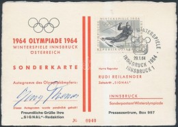 1964 Georg Thoma SízÅ‘ Aláírása Téli Olimpia Alkalmi... - Autres & Non Classés