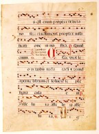 Cca 1520 Észak Olaszországi Korabeli Kotta, 3 SzínÅ± Tintával, Pergamenen.... - Unclassified