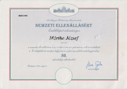 1995 Évfordulós Emléklap Nemzeti Ellenállásban Szerzett... - Ohne Zuordnung