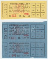 Cca 1980 Régi, Fel Nem Használt BKV Vonaljegyek: Autóbusz Vonaljegy 1,50Ft, Villamos Vonaljegy... - Unclassified