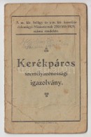 1930 Fényképes Kerékpáros Személyazonossági Igazolvány - Ohne Zuordnung