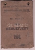 1916 Havi Bérletjegy, Budapesti Helyi ÉrdekÅ± Vasutak Rt.-Budapesti Közúti... - Unclassified