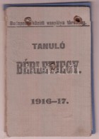 1914-17 Tanuló Bérletjegy, Budapesti Közúti Vaspálya Társaság,... - Ohne Zuordnung