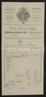 Cca 1900 Wien(Bécs), A Ferd. Hess' Hotel 'Oesterreichischer Hof' Díszes Fejléces... - Unclassified