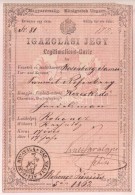 1868 Rohonc, Magyar Királyság által Kiállított Igazolási Jegy, Rajta Vas... - Unclassified