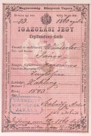 1868 Magyar Királyság által Kiállított Igazolási Jegy, Rajta Vas Megye... - Zonder Classificatie
