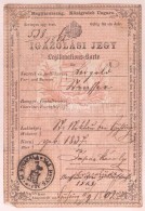 1862 Magyar Királyság által Kiállított Igazolási Jegy, Rajta Vas Megye... - Zonder Classificatie