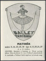 ** 1912 Balett Pantomim Matinék, Télikert, Reklámcímke - Ohne Zuordnung