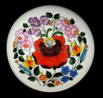 Kalocsai Porcelán Bonbonier, Kézzel Festett, Jelzett, Hibátlan, D: 12 Cm, M: 8 Cm - Andere & Zonder Classificatie