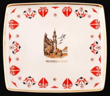 Scrabantia / Sopron Városképes Hollóházi Porcelán Tálka 20x17 Cm - Other & Unclassified