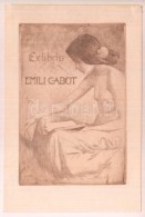 Olvashatatlan Jelzéssel: Erotikus Ex Libris Enili Gabot. Rézkarc, Papír, 12×8 Cm - Otros & Sin Clasificación