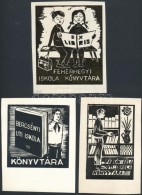 Takács DezsÅ‘ (1933-): Iskolai Ex Librisek (3db). Linó, Papír, Jelzett A Linón,... - Other & Unclassified