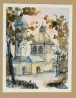 Kovács Z. Katalin (?-):Templom. Akvarell, Papír, Jelzett, 21×15 Cm - Andere & Zonder Classificatie