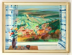 Keleti JenÅ‘ (1920-1998): Ablak Tájjal. Olaj, Farost, Jelzett, Keretben, 60×80 Cm - Otros & Sin Clasificación